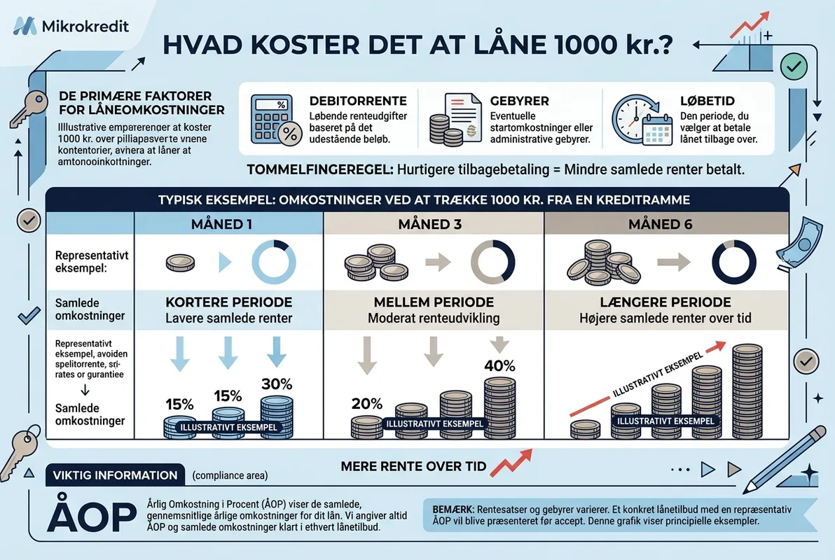 Hvad koster det at låne 1000 kr.?